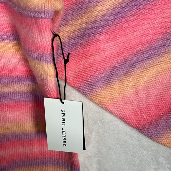 Spirit Jersey Psychedelic Pink Purple Ombre Mushroom Stripe Y2K 90s Knit Sweater - Picture 9 of 14